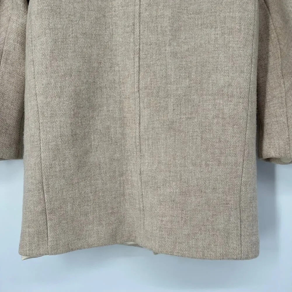 J. Crew Villa Coat in Italian Stadium Cloth Nello Gori Wool Blend Heather Sand - Picture 13 of 16